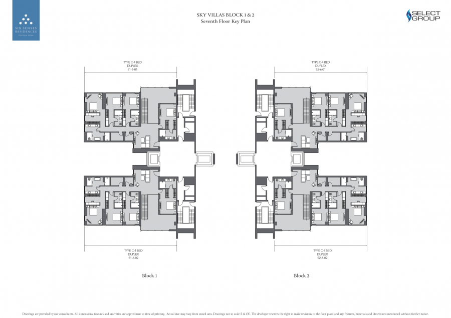 Sky Villas - Block 1 & 2 | Seventh Floor Key Plan
