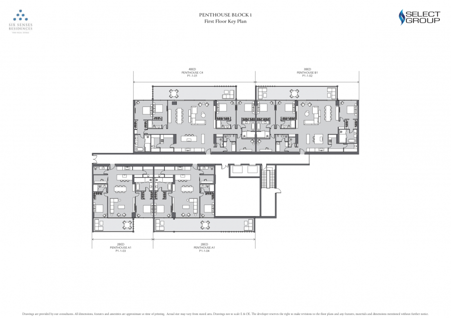 Penthouse Block 1 | First Floor Key Plan