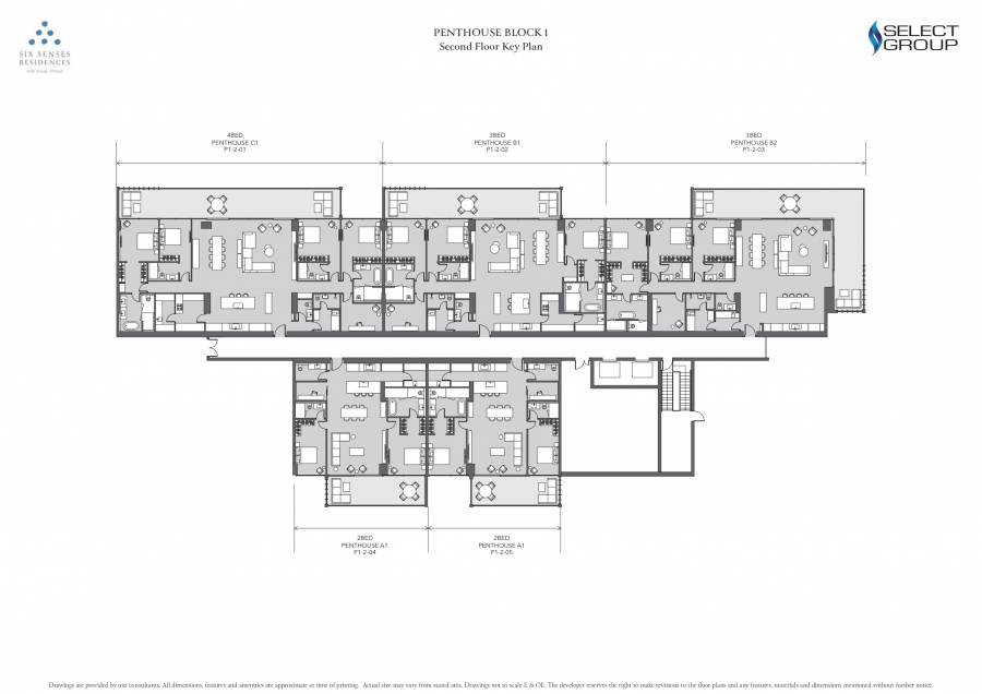 Penthouse Block 1 | Second Floor Key Plan
