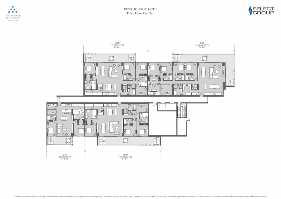 Penthouse Block 1 | Third Floor Key Plan