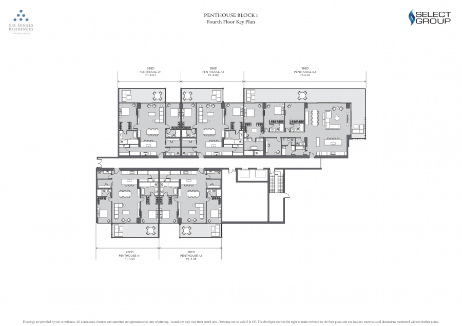 Penthouse Block 1 | Fourth Floor Key Plan
