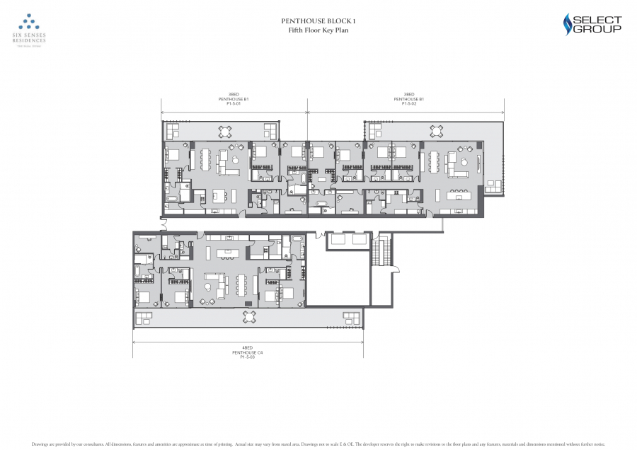 Penthouse Block 1 | Fifth Floor Key Plan