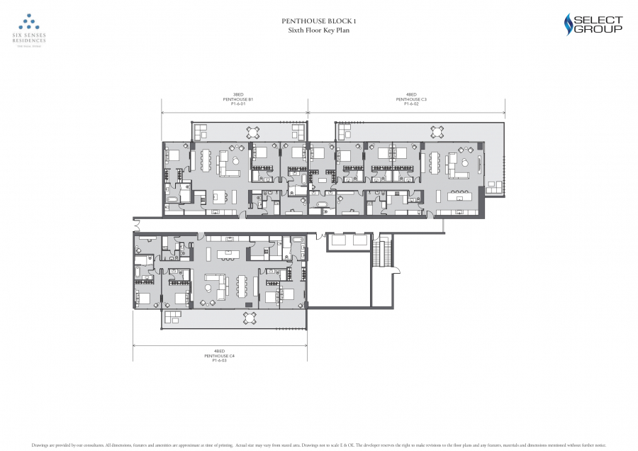 Penthouse Block 1 | Sixth Floor Key Plan