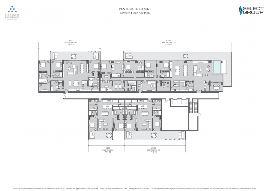 Penthouse Block 1 | Seventh Floor Key Plan