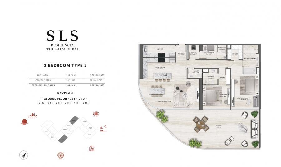 SLS Residences The Palm - 2 Bedroom | Type 2