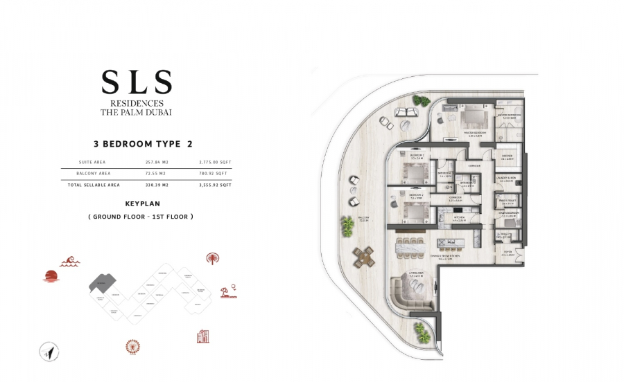 SLS Residences The Palm - 3 Bedroom | Type 2