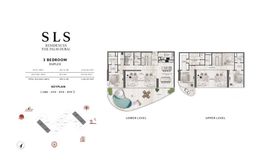 SLS Residences The Palm - 3 Bedroom | Duplex
