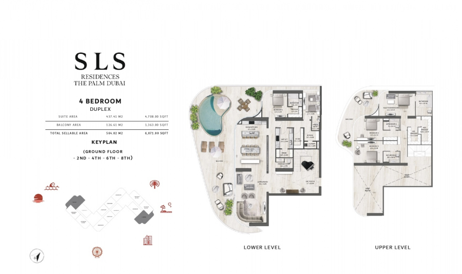 SLS Residences The Palm - 4 Bedroom | Duplex